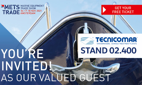 Tecnicomar S.p.a from 16 to 18 November awaits you in Amsterdam at METSTRADE 2021