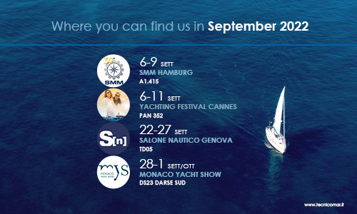 Tecnicomar has the pleasure to invite you to the upcoming September Boat Shows...